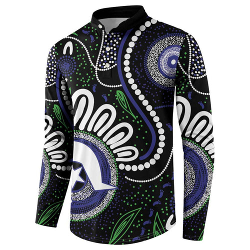 Torres Strait Islander Aboriginal Dot Painting Personalised Button Sweatshirt