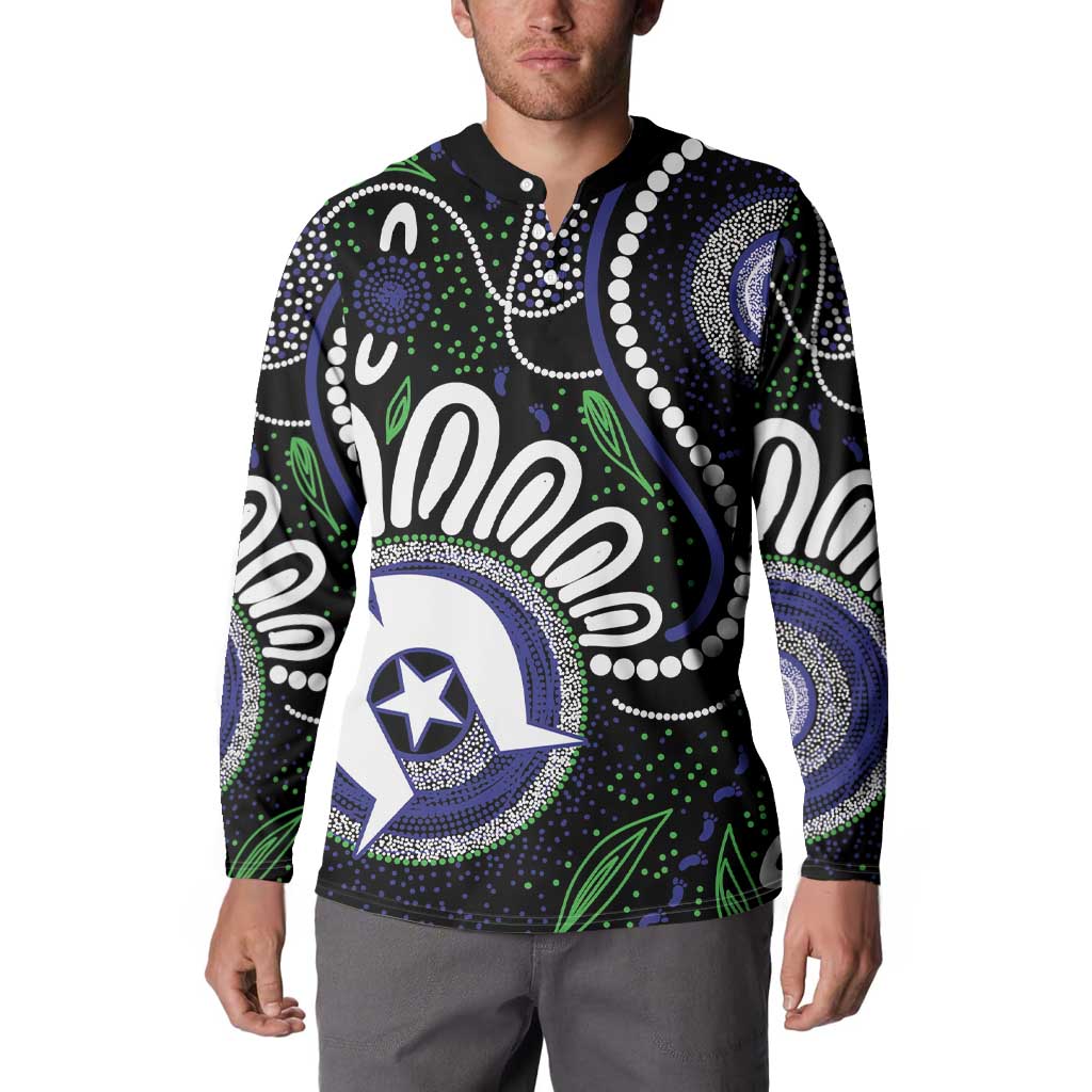 Torres Strait Islander Aboriginal Dot Painting Personalised Button Sweatshirt