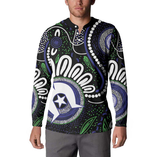 Torres Strait Islander Aboriginal Dot Painting Personalised Button Sweatshirt