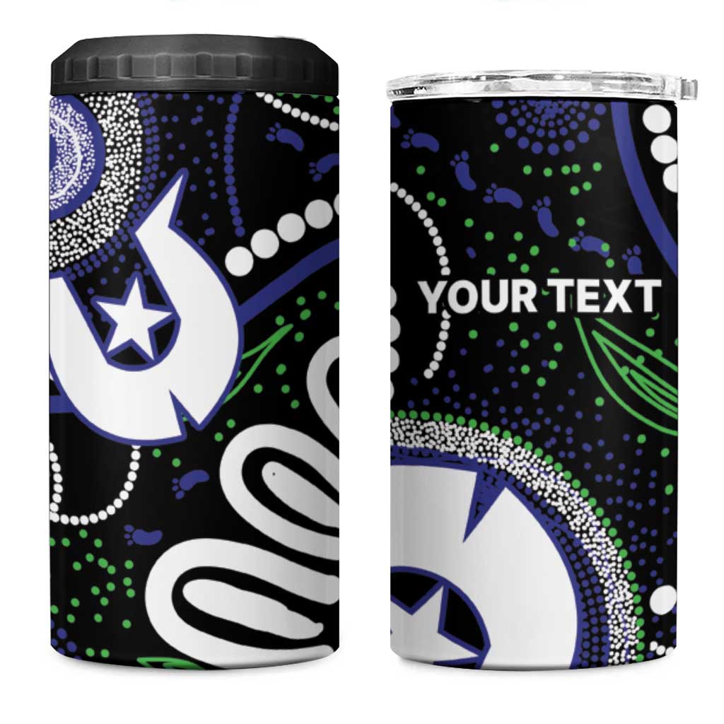 Torres Strait Islander Aboriginal Dot Painting Personalised 4 in 1 Can Cooler Tumbler