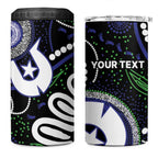 Torres Strait Islander Aboriginal Dot Painting Personalised 4 in 1 Can Cooler Tumbler