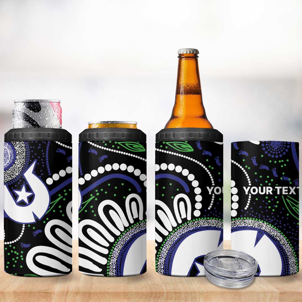 Torres Strait Islander Aboriginal Dot Painting Personalised 4 in 1 Can Cooler Tumbler
