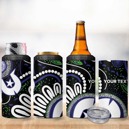 Torres Strait Islander Aboriginal Dot Painting Personalised 4 in 1 Can Cooler Tumbler