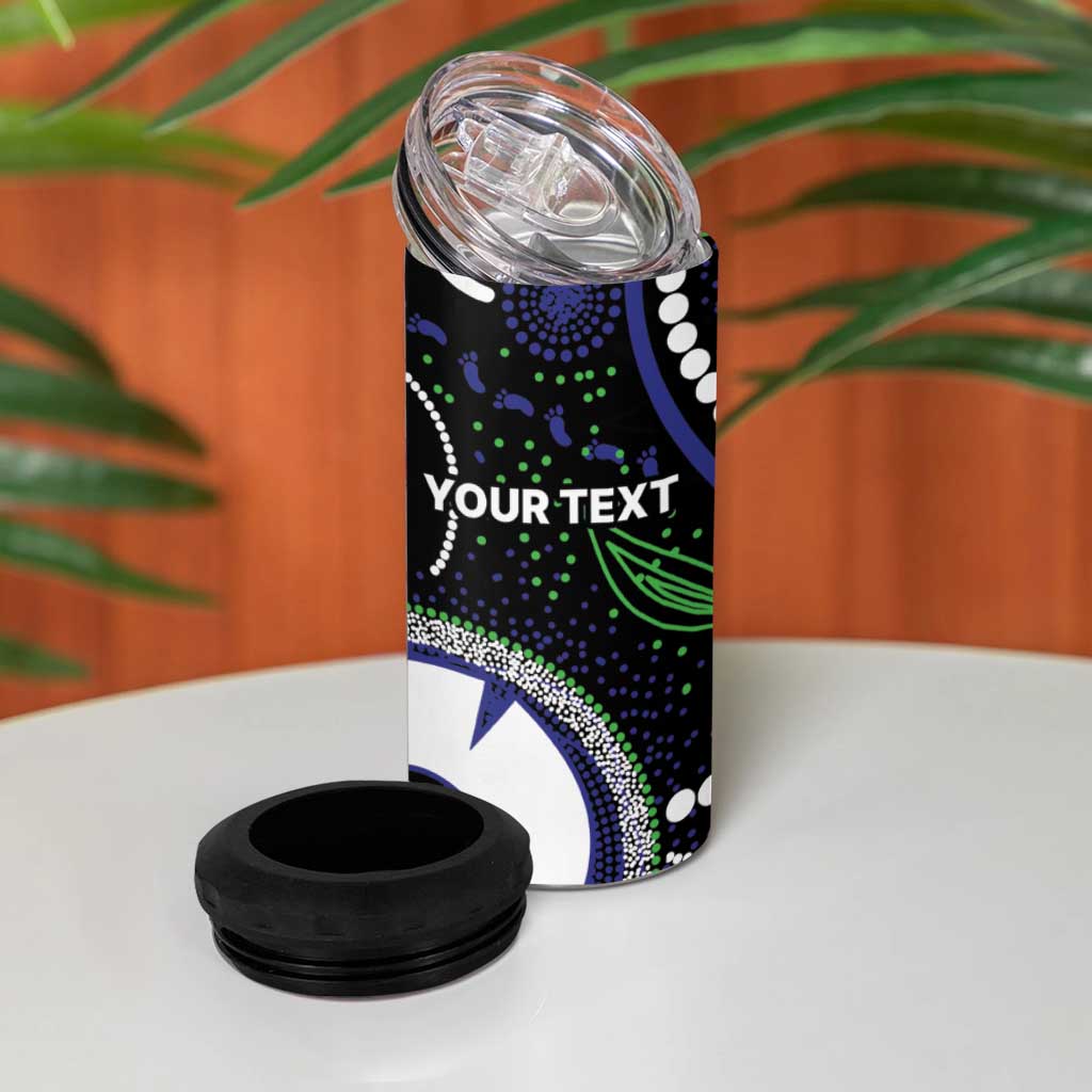 Torres Strait Islander Aboriginal Dot Painting Personalised 4 in 1 Can Cooler Tumbler