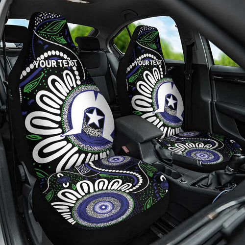 Torres Strait Islander Aboriginal Dot Painting Personalised Car Seat Cover