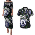 Torres Strait Islander Aboriginal Dot Painting Personalised Couples Matching Puletasi and Hawaiian Shirt