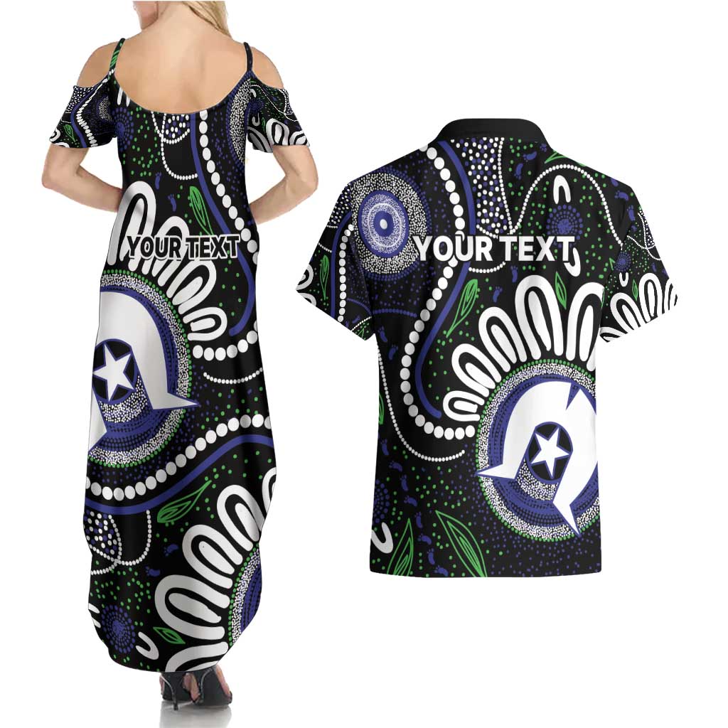 Torres Strait Islander Aboriginal Dot Painting Personalised Couples Matching Summer Maxi Dress and Hawaiian Shirt