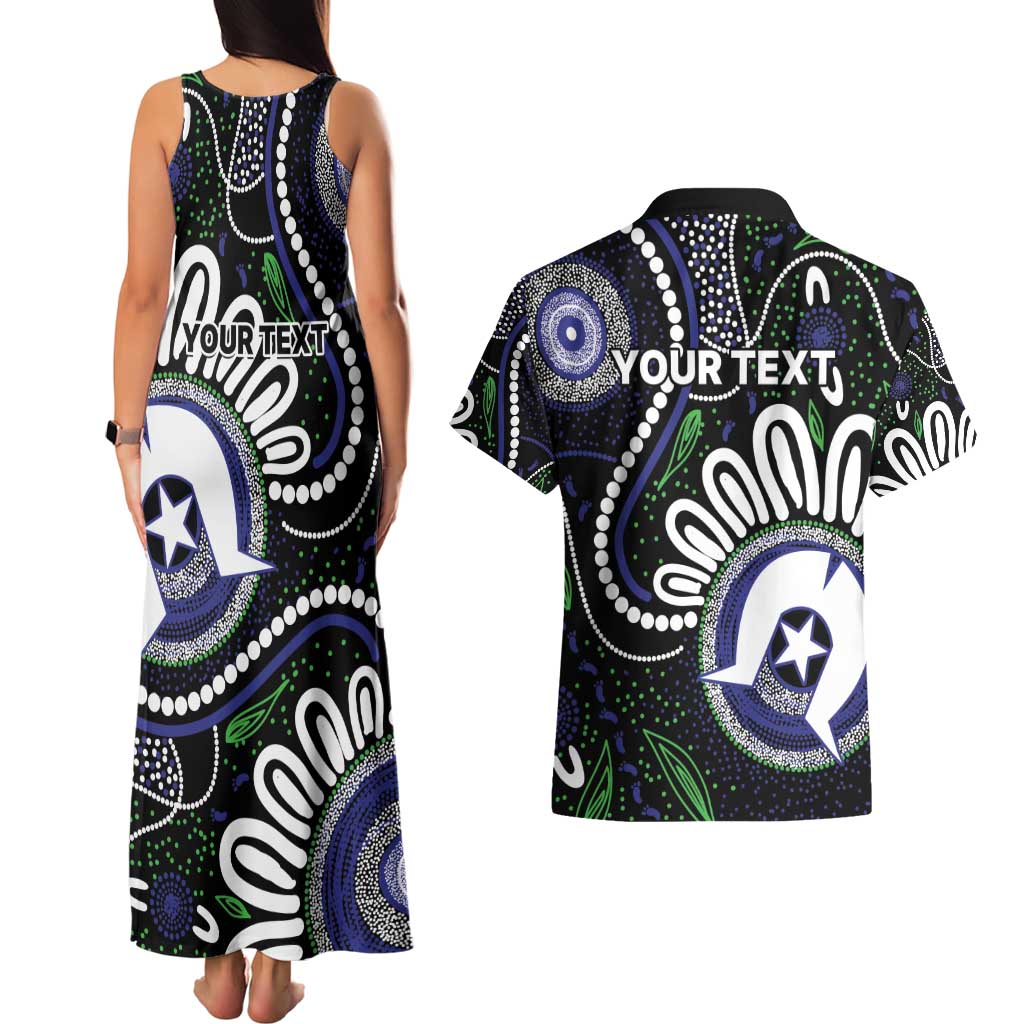 Torres Strait Islander Aboriginal Dot Painting Personalised Couples Matching Tank Maxi Dress and Hawaiian Shirt