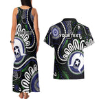 Torres Strait Islander Aboriginal Dot Painting Personalised Couples Matching Tank Maxi Dress and Hawaiian Shirt