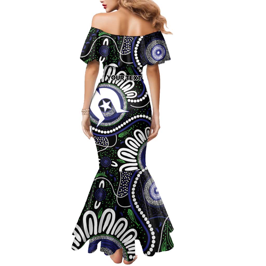 Torres Strait Islander Aboriginal Dot Painting Personalised Family Matching Mermaid Dress and Hawaiian Shirt