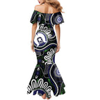 Torres Strait Islander Aboriginal Dot Painting Personalised Family Matching Mermaid Dress and Hawaiian Shirt