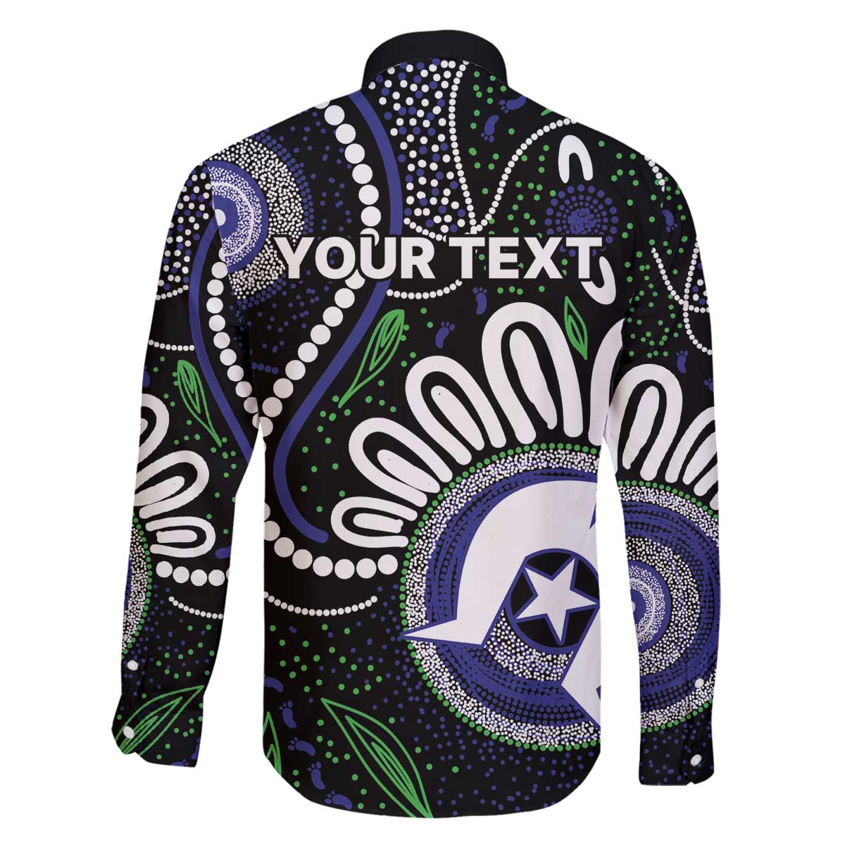 Torres Strait Islander Aboriginal Dot Painting Personalised Family Matching Off The Shoulder Long Sleeve Dress and Hawaiian Shirt