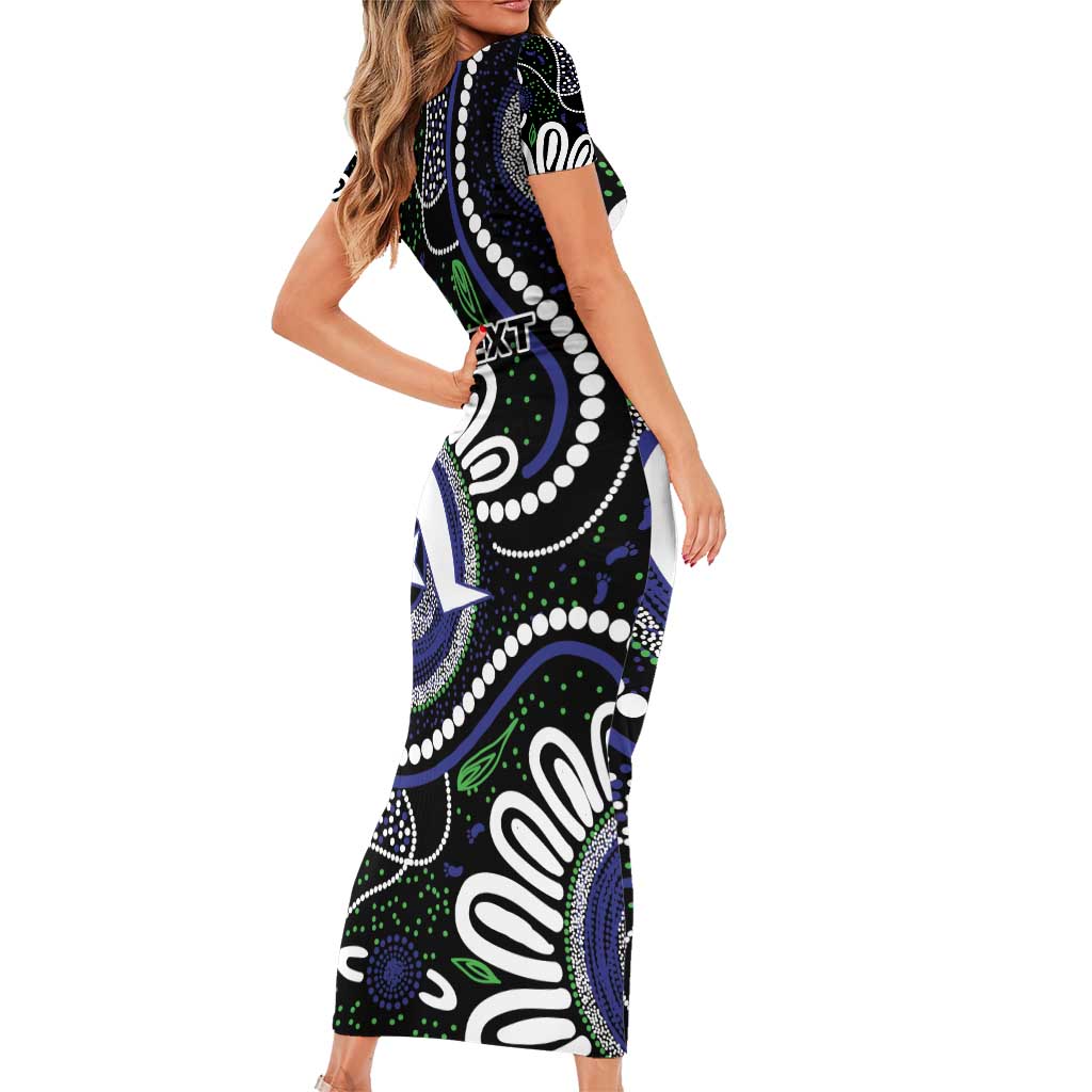 Torres Strait Islander Aboriginal Dot Painting Personalised Family Matching Short Sleeve Bodycon Dress and Hawaiian Shirt