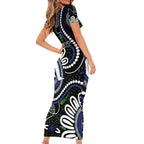 Torres Strait Islander Aboriginal Dot Painting Personalised Family Matching Short Sleeve Bodycon Dress and Hawaiian Shirt
