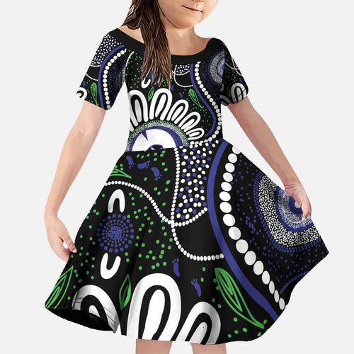 Torres Strait Islander Aboriginal Dot Painting Personalised Family Matching Summer Maxi Dress and Hawaiian Shirt