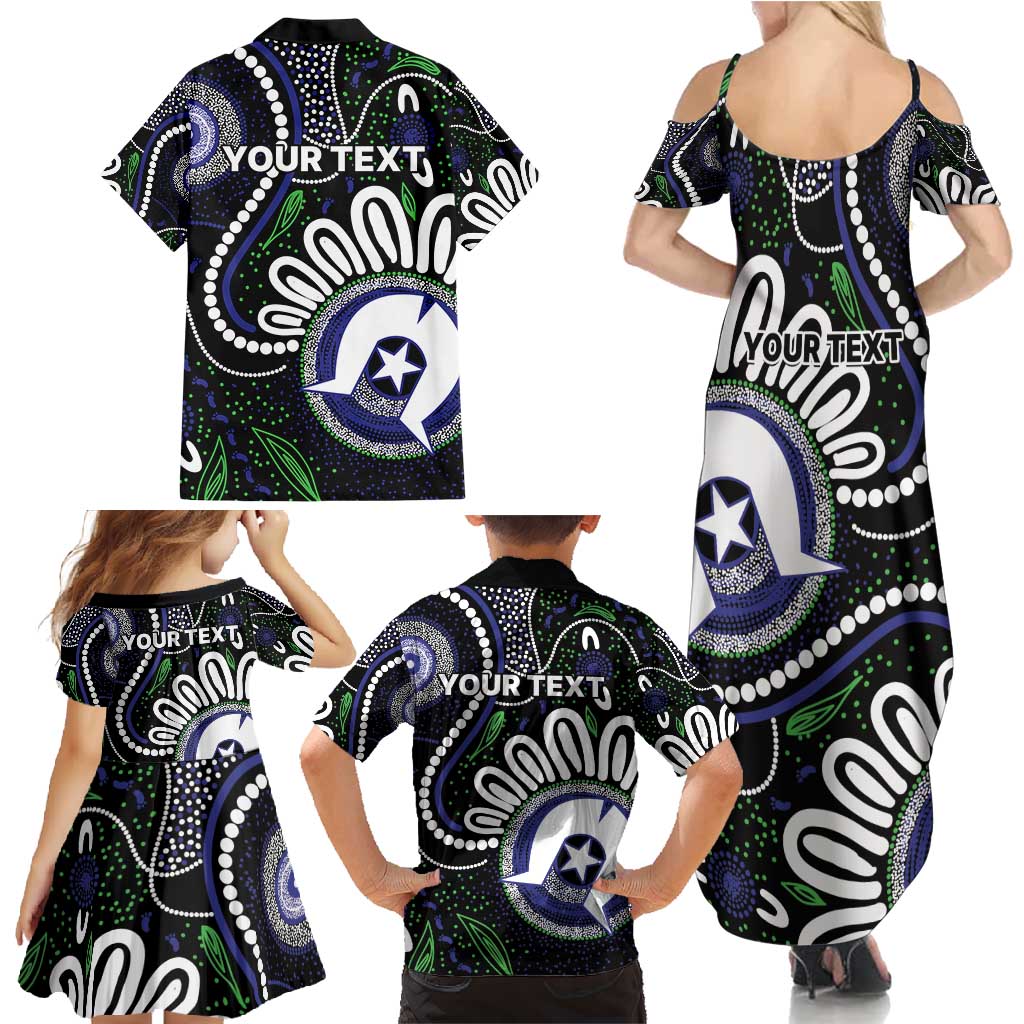 Torres Strait Islander Aboriginal Dot Painting Personalised Family Matching Summer Maxi Dress and Hawaiian Shirt