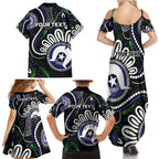 Torres Strait Islander Aboriginal Dot Painting Personalised Family Matching Summer Maxi Dress and Hawaiian Shirt