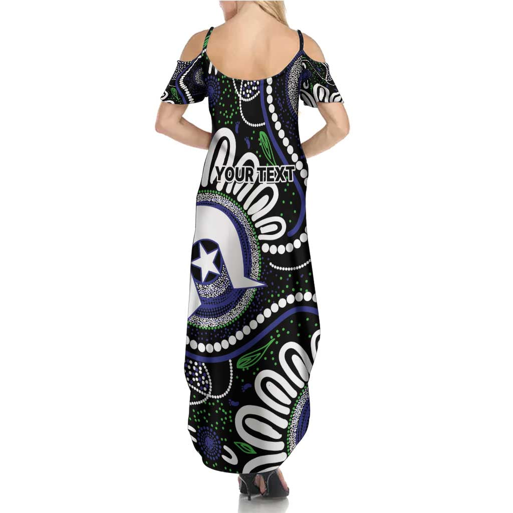 Torres Strait Islander Aboriginal Dot Painting Personalised Family Matching Summer Maxi Dress and Hawaiian Shirt