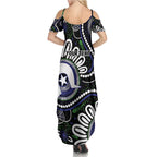 Torres Strait Islander Aboriginal Dot Painting Personalised Family Matching Summer Maxi Dress and Hawaiian Shirt