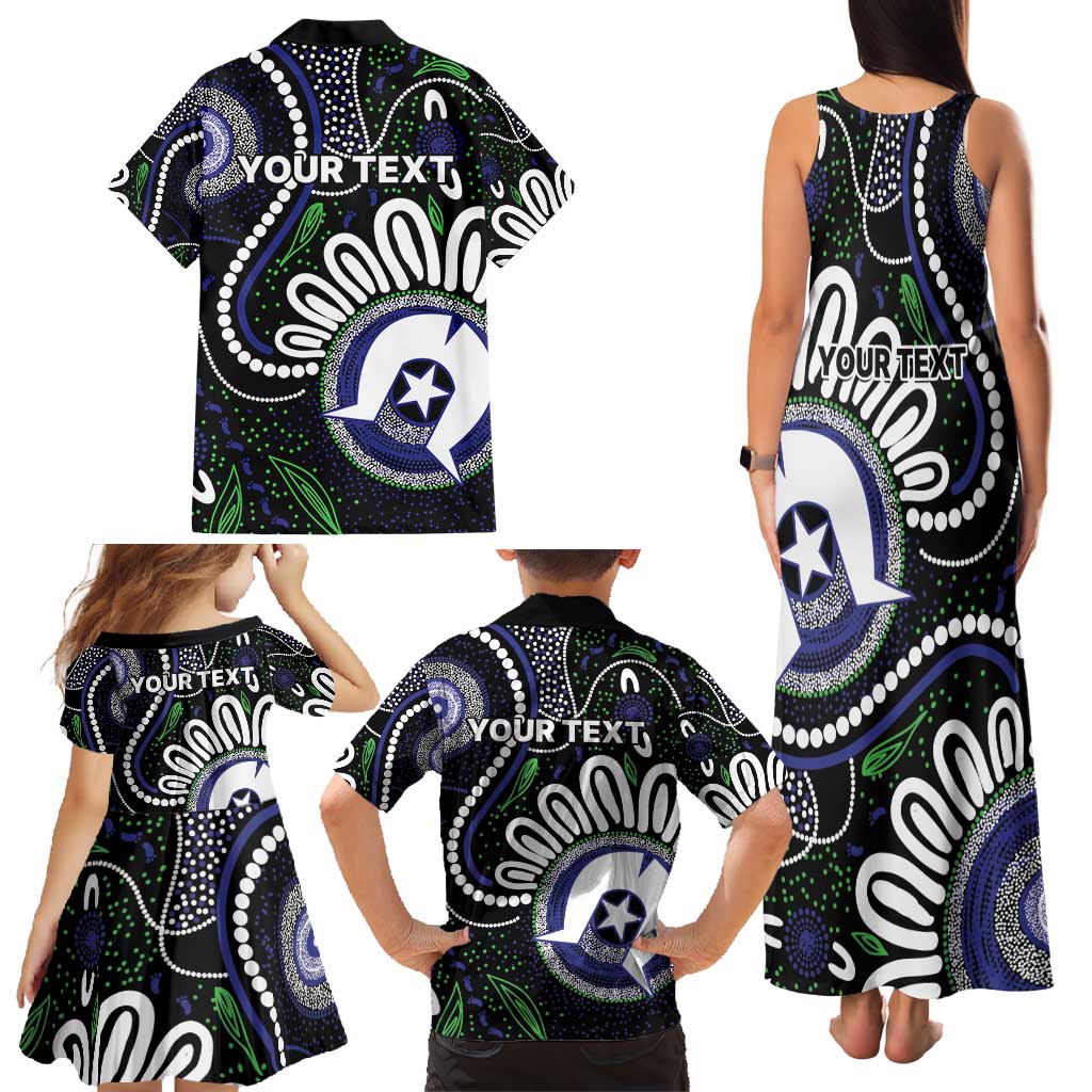 Torres Strait Islander Aboriginal Dot Painting Personalised Family Matching Tank Maxi Dress and Hawaiian Shirt