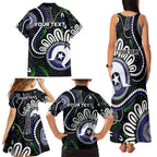 Torres Strait Islander Aboriginal Dot Painting Personalised Family Matching Tank Maxi Dress and Hawaiian Shirt