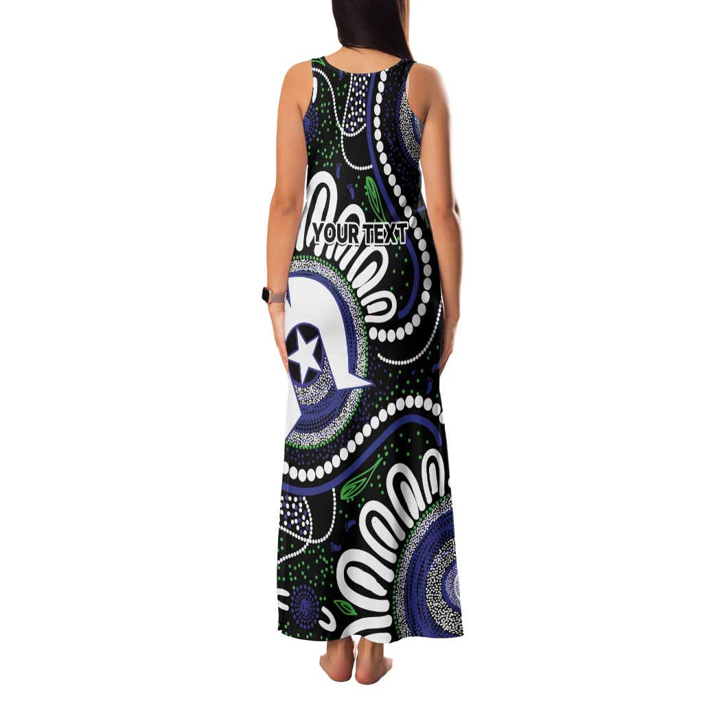 Torres Strait Islander Aboriginal Dot Painting Personalised Family Matching Tank Maxi Dress and Hawaiian Shirt
