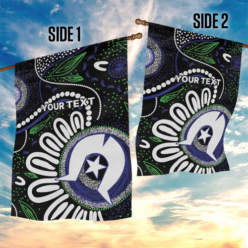 Torres Strait Islander Aboriginal Dot Painting Personalised Garden Flag
