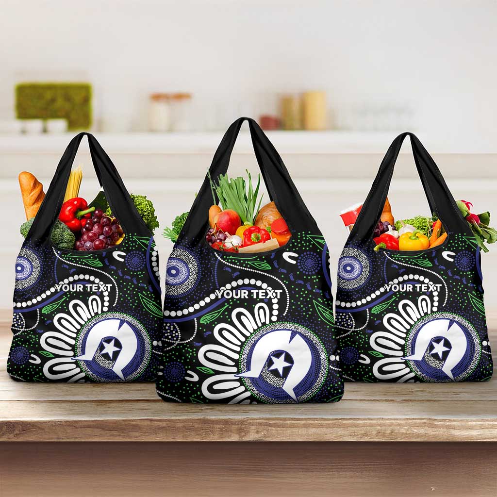 Torres Strait Islander Aboriginal Dot Painting Personalised Grocery Bag