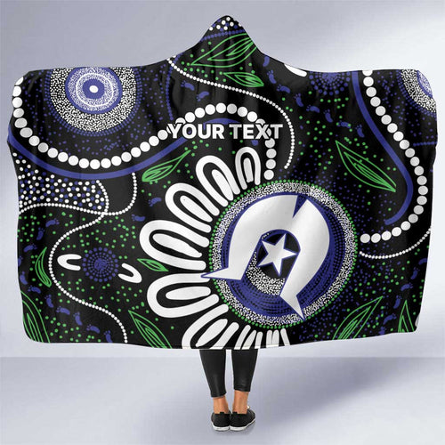 Torres Strait Islander Aboriginal Dot Painting Personalised Hooded Blanket