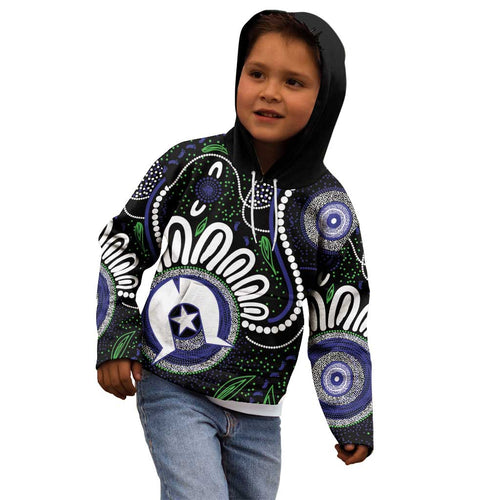 Torres Strait Islander Aboriginal Dot Painting Personalised Kid Hoodie