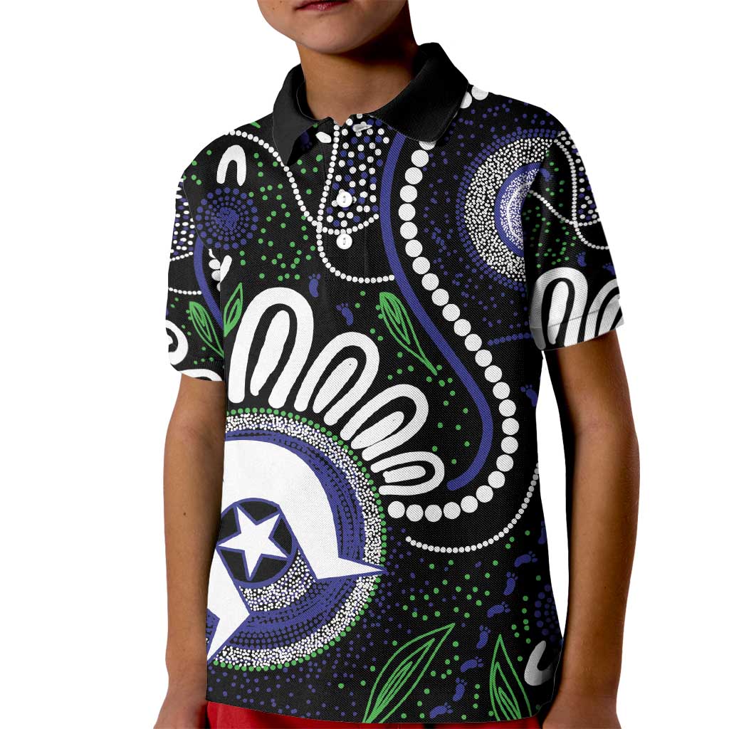 Torres Strait Islander Aboriginal Dot Painting Personalised Kid Polo Shirt