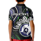 Torres Strait Islander Aboriginal Dot Painting Personalised Kid Polo Shirt