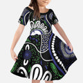 Torres Strait Islander Aboriginal Dot Painting Personalised Kid Short Sleeve Dress