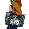 Torres Strait Islander Aboriginal Dot Painting Personalised Leather Tote Bag