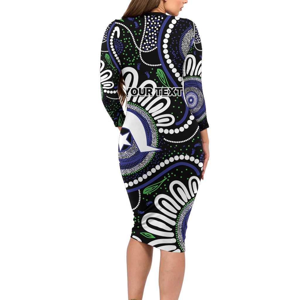 Torres Strait Islander Aboriginal Dot Painting Personalised Long Sleeve Bodycon Dress