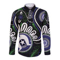 Torres Strait Islander Aboriginal Dot Painting Personalised Long Sleeve Button Shirt