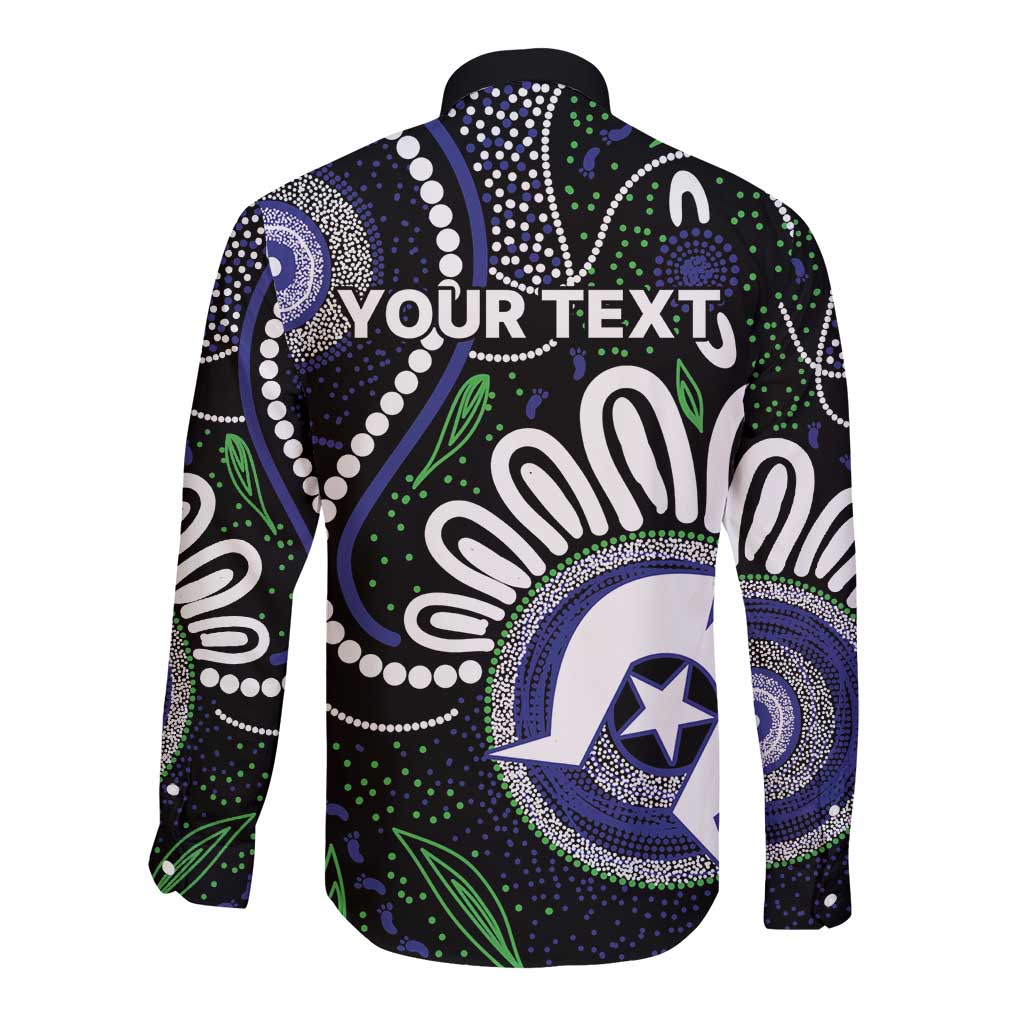 Torres Strait Islander Aboriginal Dot Painting Personalised Long Sleeve Button Shirt