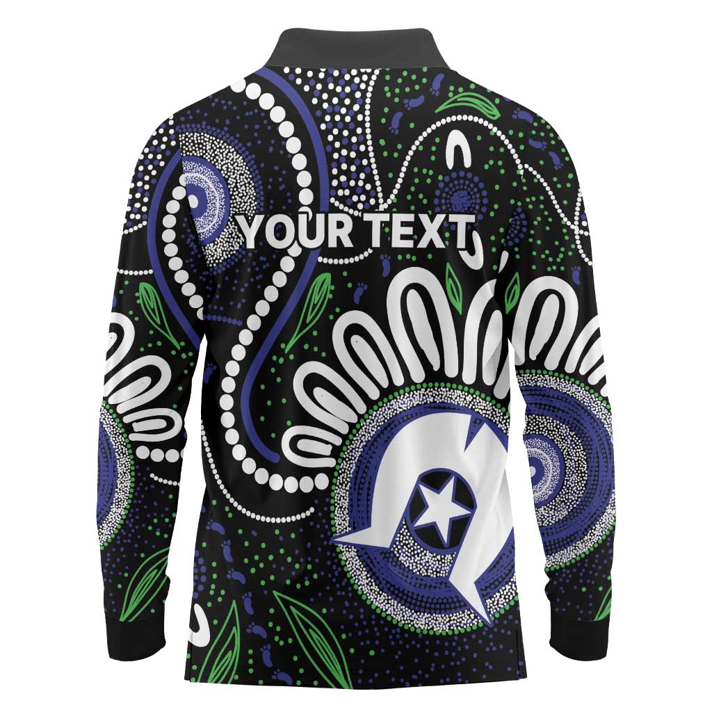 Torres Strait Islander Aboriginal Dot Painting Personalised Long Sleeve Polo Shirt