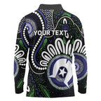 Torres Strait Islander Aboriginal Dot Painting Personalised Long Sleeve Polo Shirt