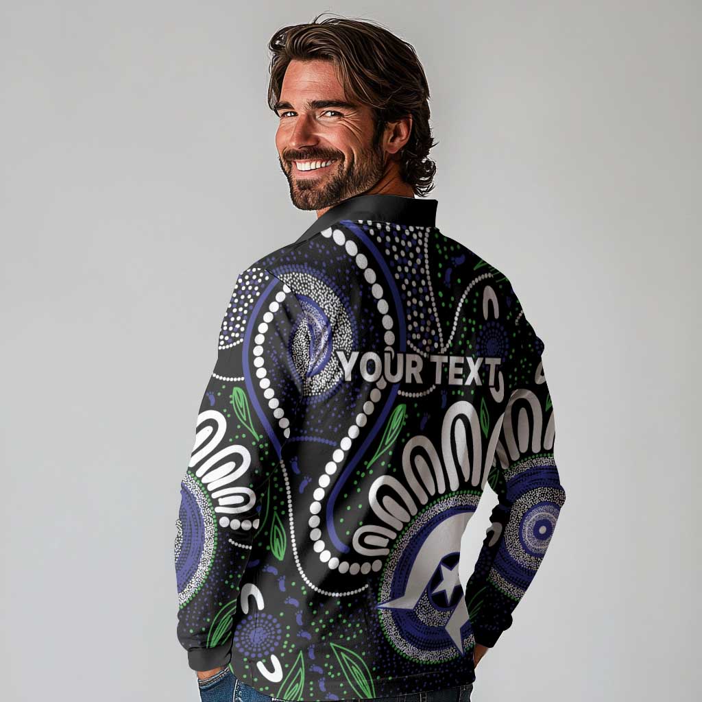 Torres Strait Islander Aboriginal Dot Painting Personalised Long Sleeve Polo Shirt