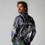 Torres Strait Islander Aboriginal Dot Painting Personalised Long Sleeve Polo Shirt