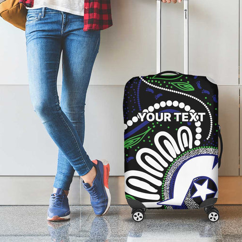 Torres Strait Islander Aboriginal Dot Painting Personalised Luggage Cover
