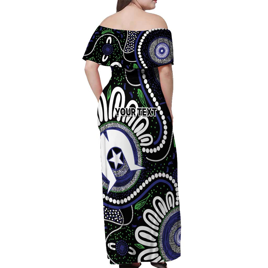 Torres Strait Islander Aboriginal Dot Painting Personalised Off Shoulder Maxi Dress