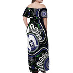 Torres Strait Islander Aboriginal Dot Painting Personalised Off Shoulder Maxi Dress