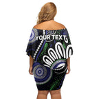 Torres Strait Islander Aboriginal Dot Painting Personalised Off Shoulder Short Dress