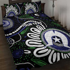 Torres Strait Islander Aboriginal Dot Painting Personalised Quilt Bed Set