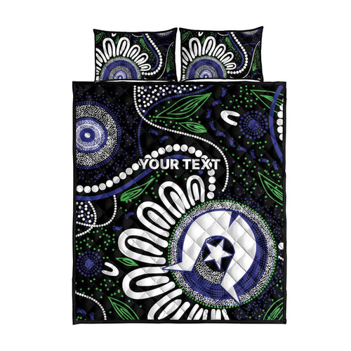 Torres Strait Islander Aboriginal Dot Painting Personalised Quilt Bed Set
