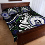 Torres Strait Islander Aboriginal Dot Painting Personalised Quilt Bed Set