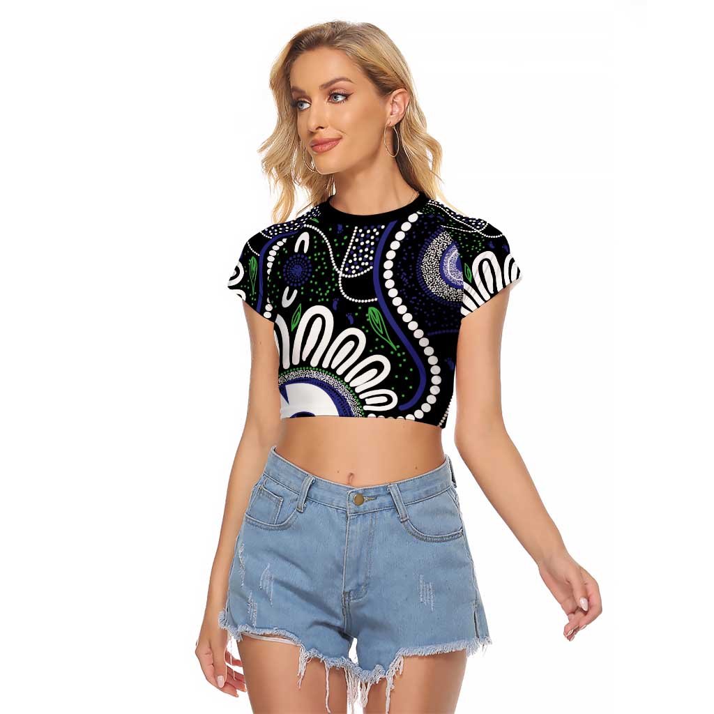 Torres Strait Islander Aboriginal Dot Painting Personalised Raglan Cropped T Shirt
