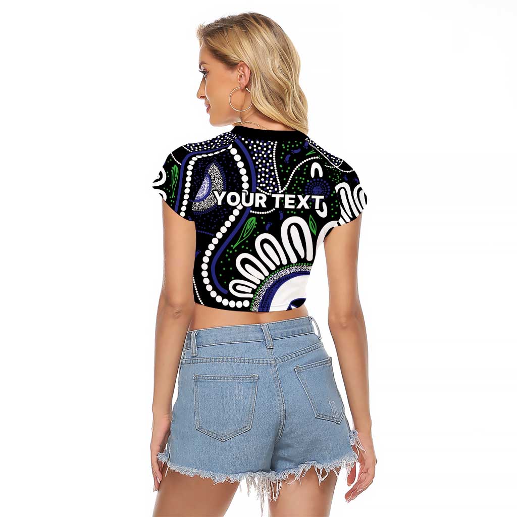 Torres Strait Islander Aboriginal Dot Painting Personalised Raglan Cropped T Shirt